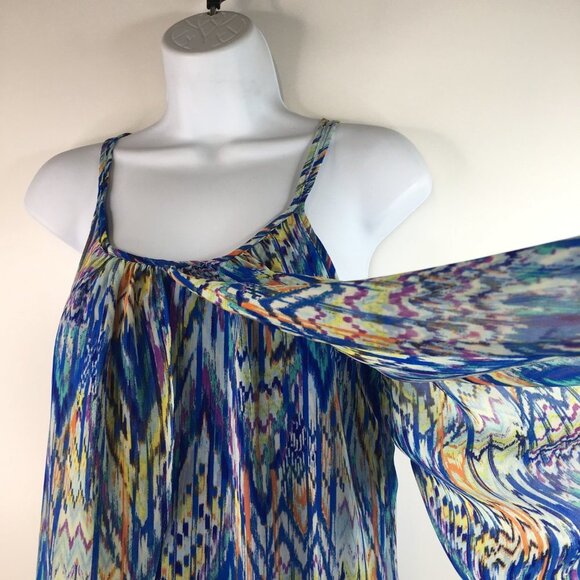 Bisou Bisou Sleeveless Multicolor Lined Overlay Dress Size 4 - Picture 4 of 10